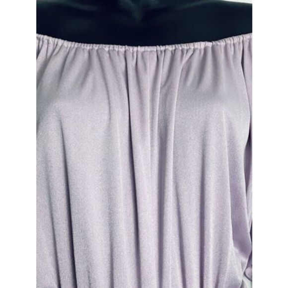 Vintage Dressy New York Creations Lavender Purple Sheen Dress Cinched Sleeve S M - Picture 5 of 8